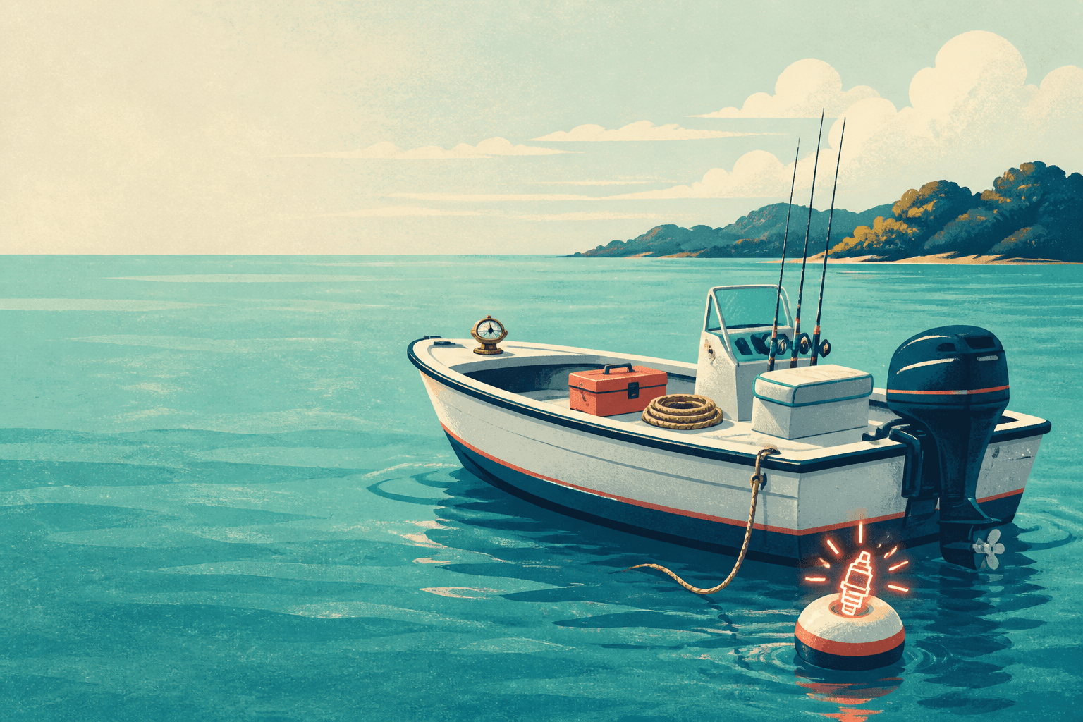 A small outboard boat ready for its next adventure